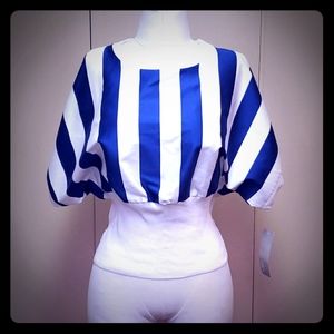 FOX'S nwt joe Clair blue and white top
